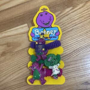 Barney Vintage 1990s Hair Ties - New Old Stock In Package Baby Bop 1993
